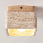 Kairi Square Travertine Flush Mount Ceiling Light