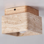 Kairi Square Travertine Flush Mount Ceiling Light