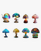 Mushroom Stained-Glass Table Lamp