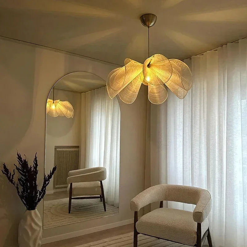 Vintage Wabi-Sabi Fabric Pendant Light