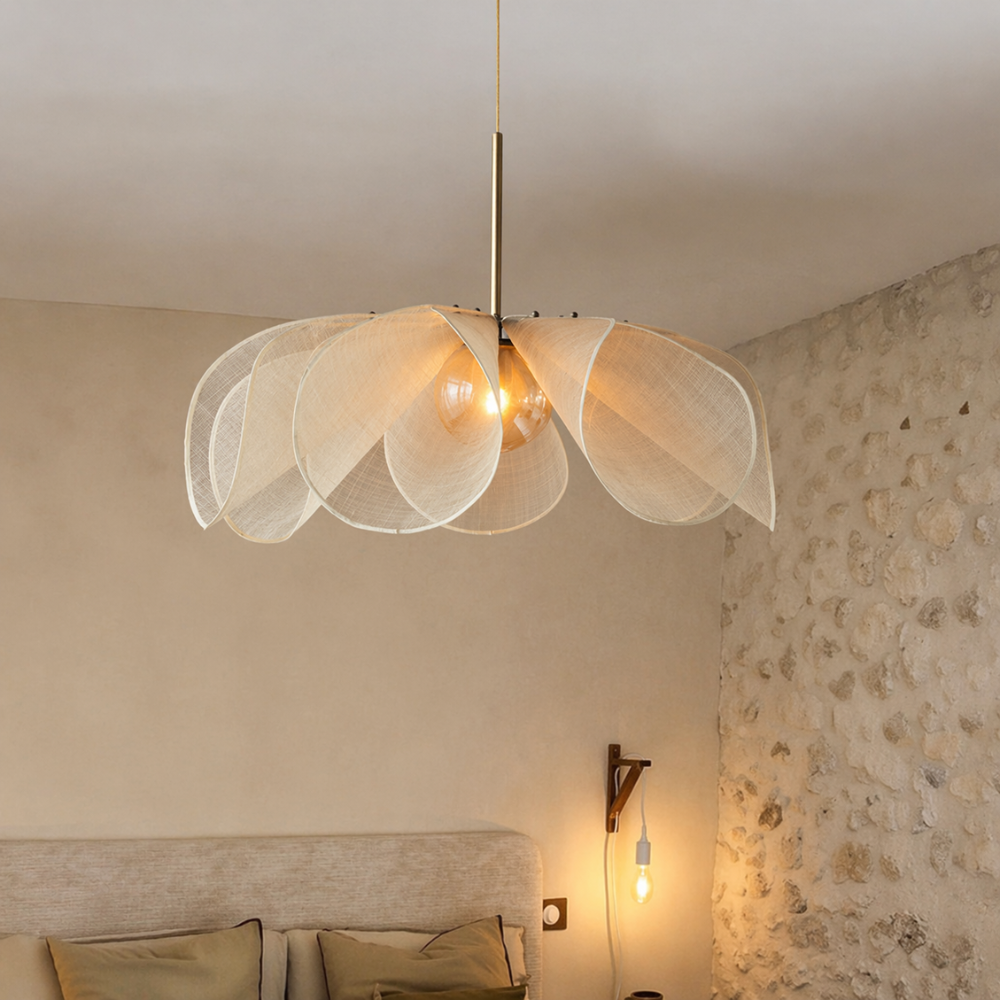 Vintage Wabi-Sabi Fabric Pendant Light