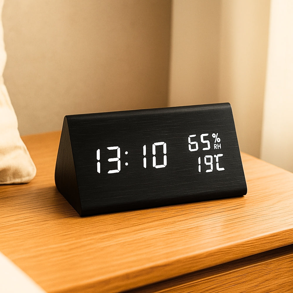 Elora Wooden LED Alarm Clock
