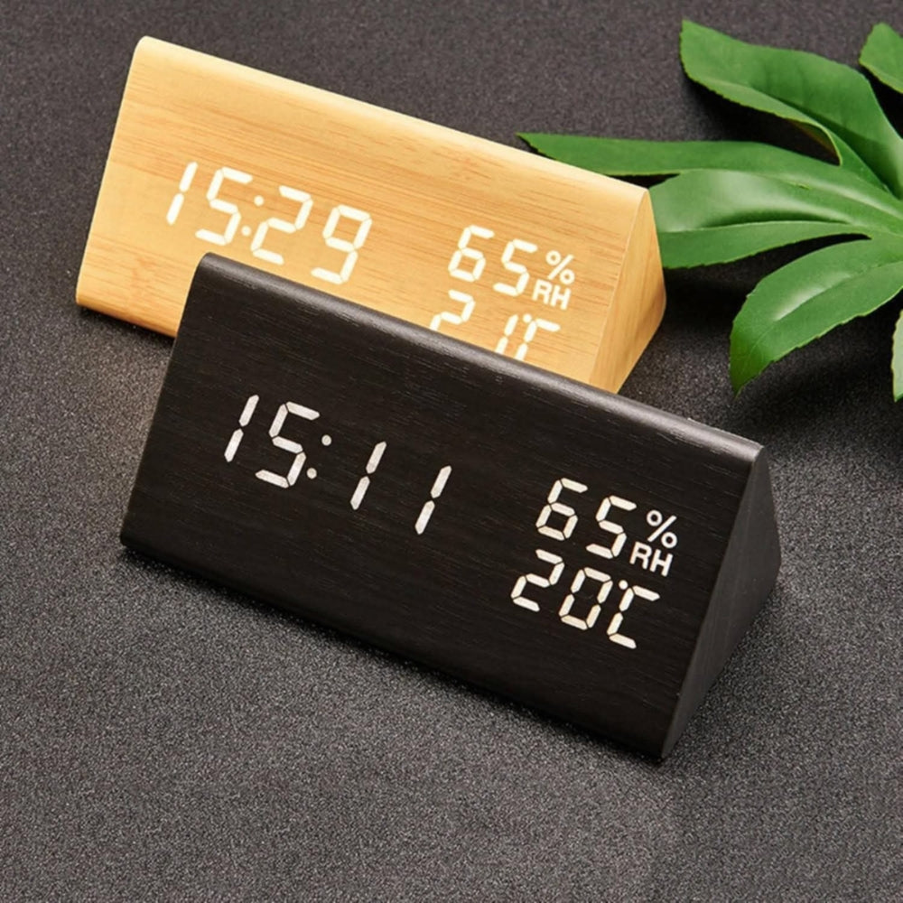 Elora Wooden LED Alarm Clock